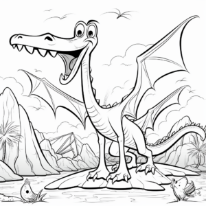 Giant Pterodactyl Coloring Pages for Adults 1