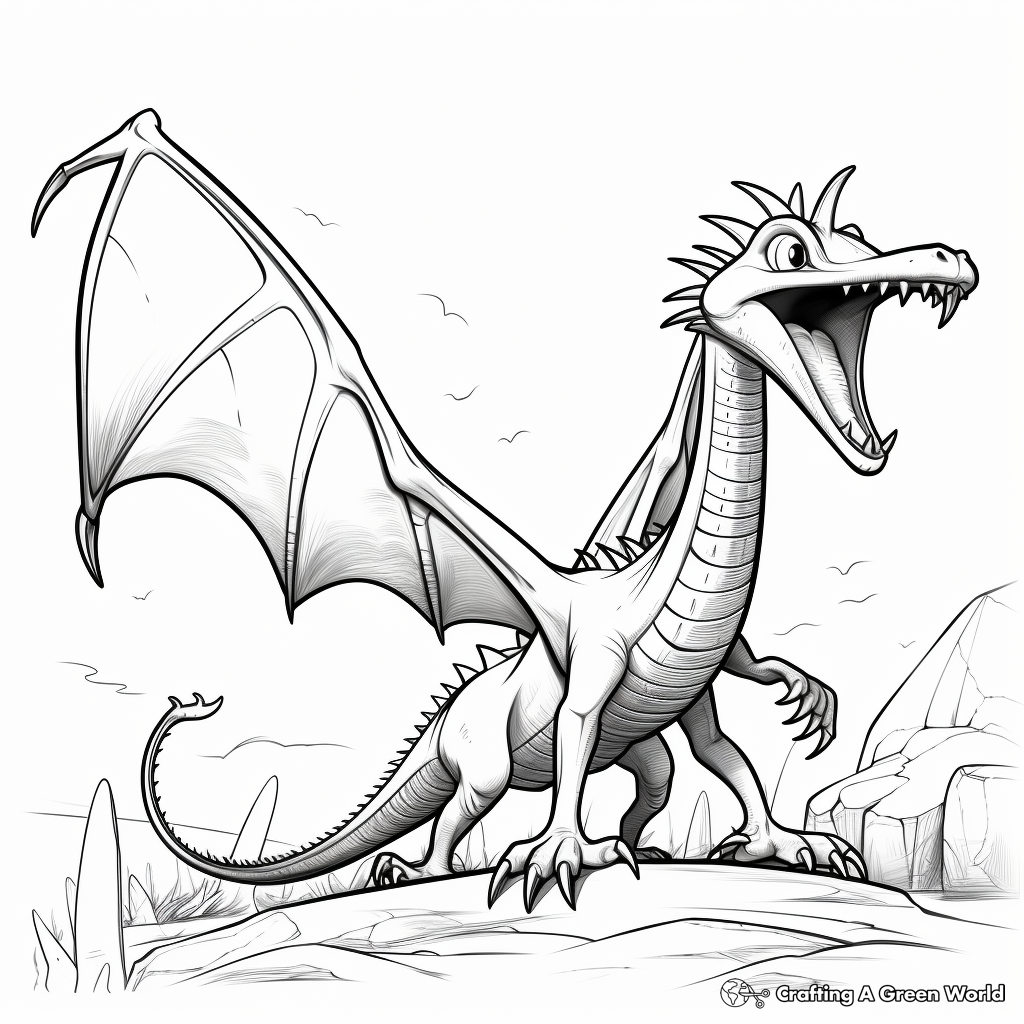 Giant Pterodactyl Coloring Pages for Adults 3