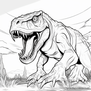 Giganotosaurus and Prey Coloring Pages 4