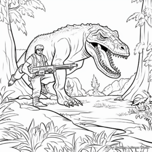 Giganotosaurus Hunting Scene Coloring Pages 1