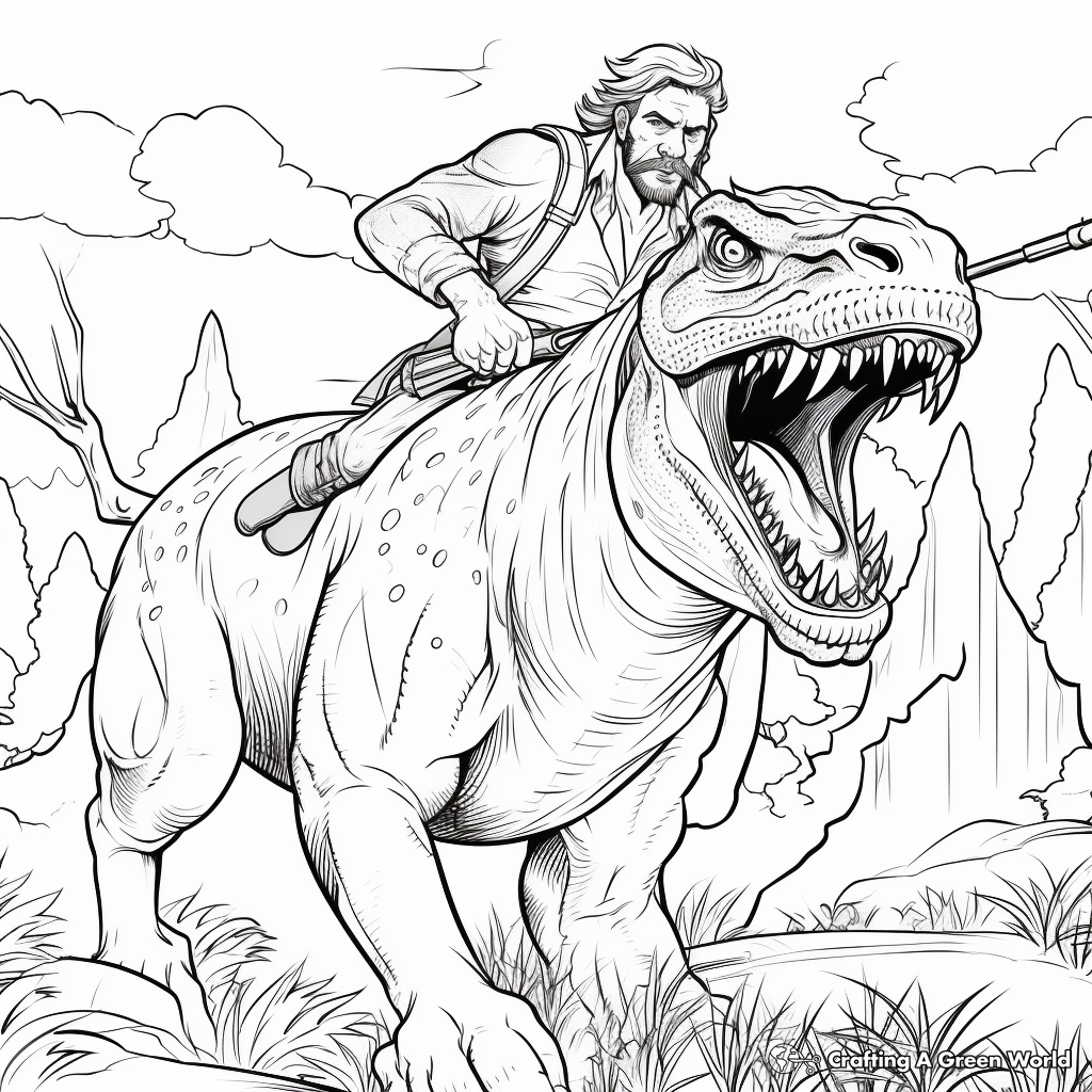 Giganotosaurus Hunting Scene Coloring Pages 3