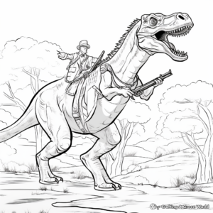 Giganotosaurus Hunting Scene Coloring Pages 4