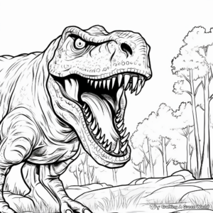 Giganotosaurus in Action Coloring Pages 1