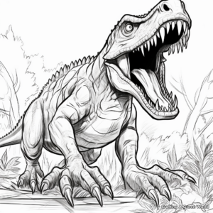 Giganotosaurus Roaring: Action-filled Coloring Pages 2