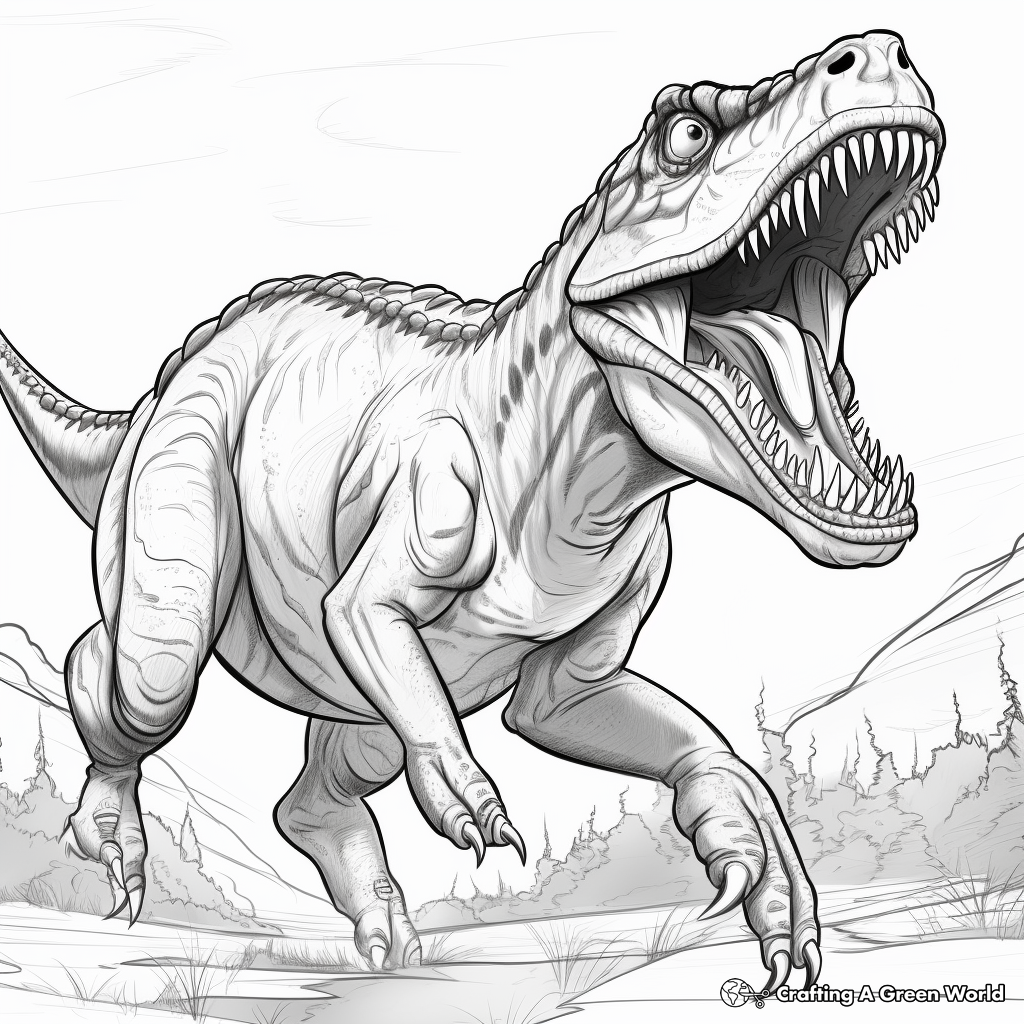 Giganotosaurus Roaring: Action-filled Coloring Pages 3