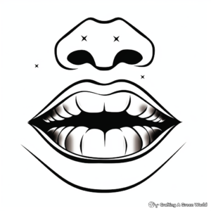 Glam Hollywood Lips Coloring Pages 1