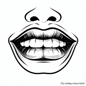 Glam Hollywood Lips Coloring Pages 2