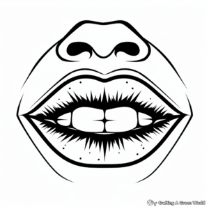 Glam Hollywood Lips Coloring Pages 3
