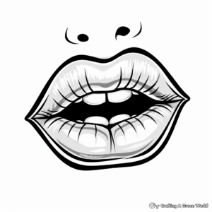 Glam Hollywood Lips Coloring Pages 4