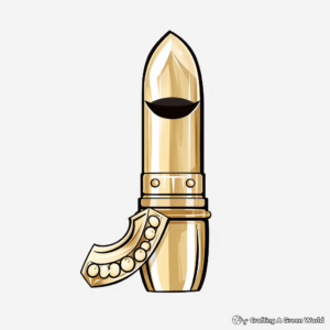Glamorous Gold Lipstick Coloring Pages 1