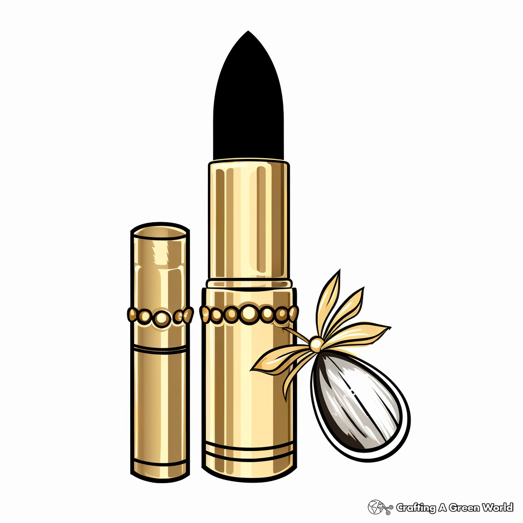 Glamorous Gold Lipstick Coloring Pages 4