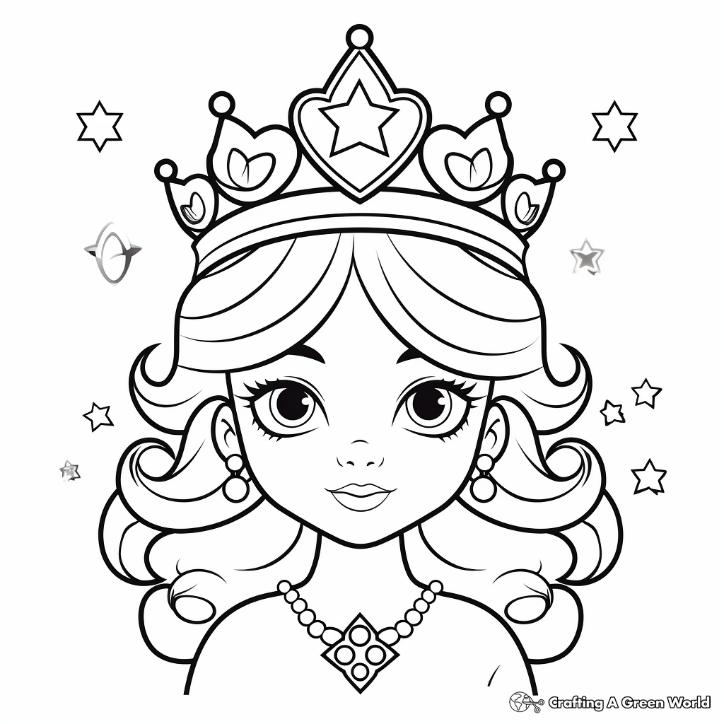 Glamorous Queen's Tiara Coloring Pages 2