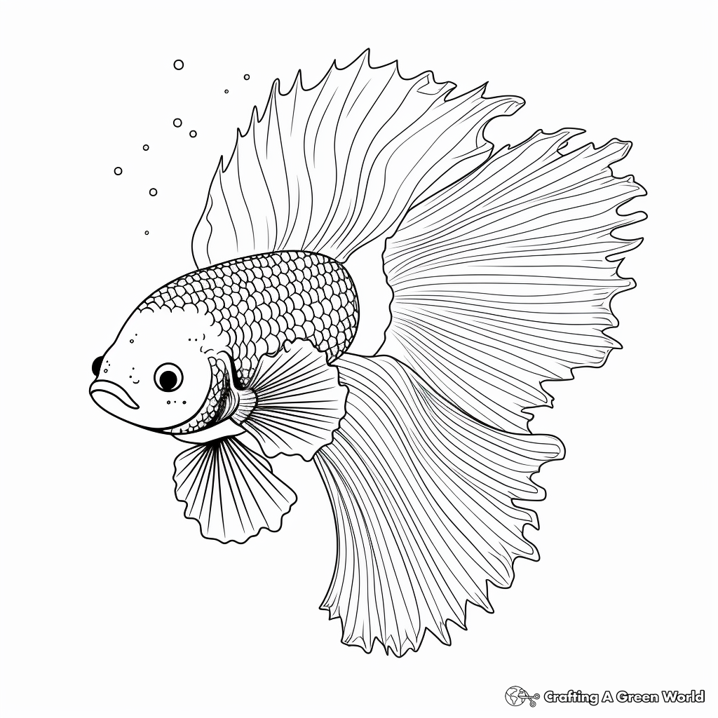 Glitter Coloring Style Betta Fish Pages 4