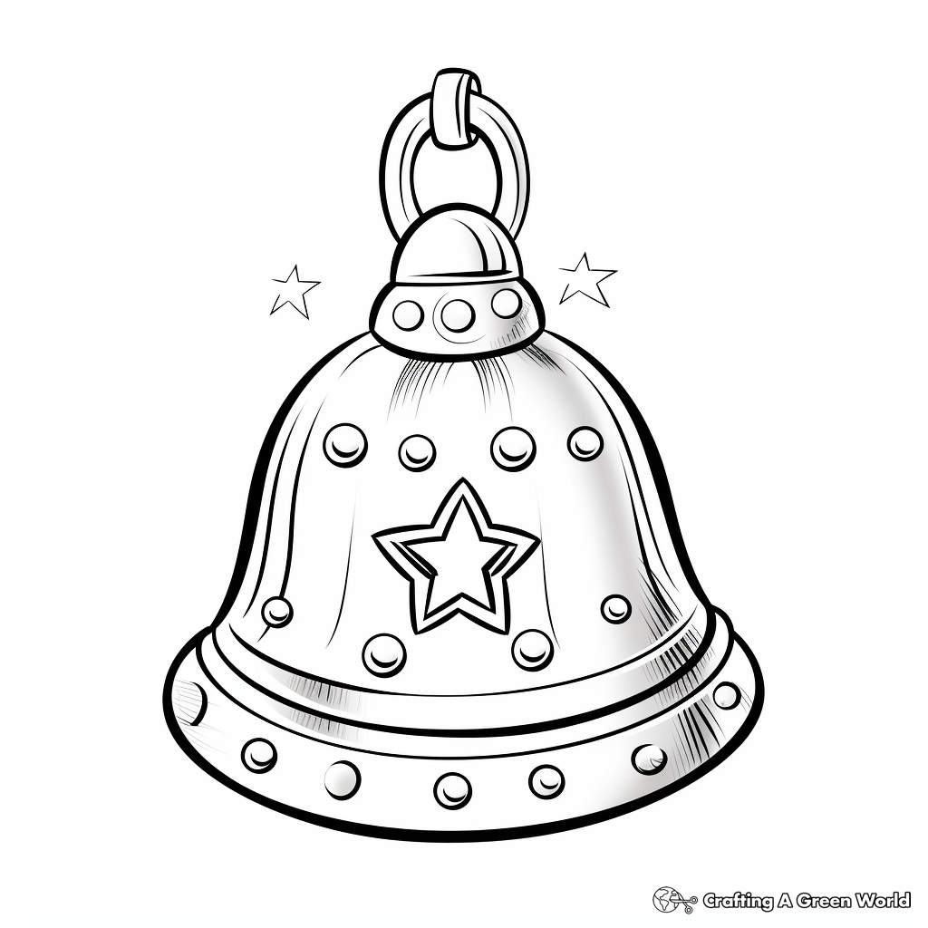 Glittering Bell Ornament Coloring Pages 3