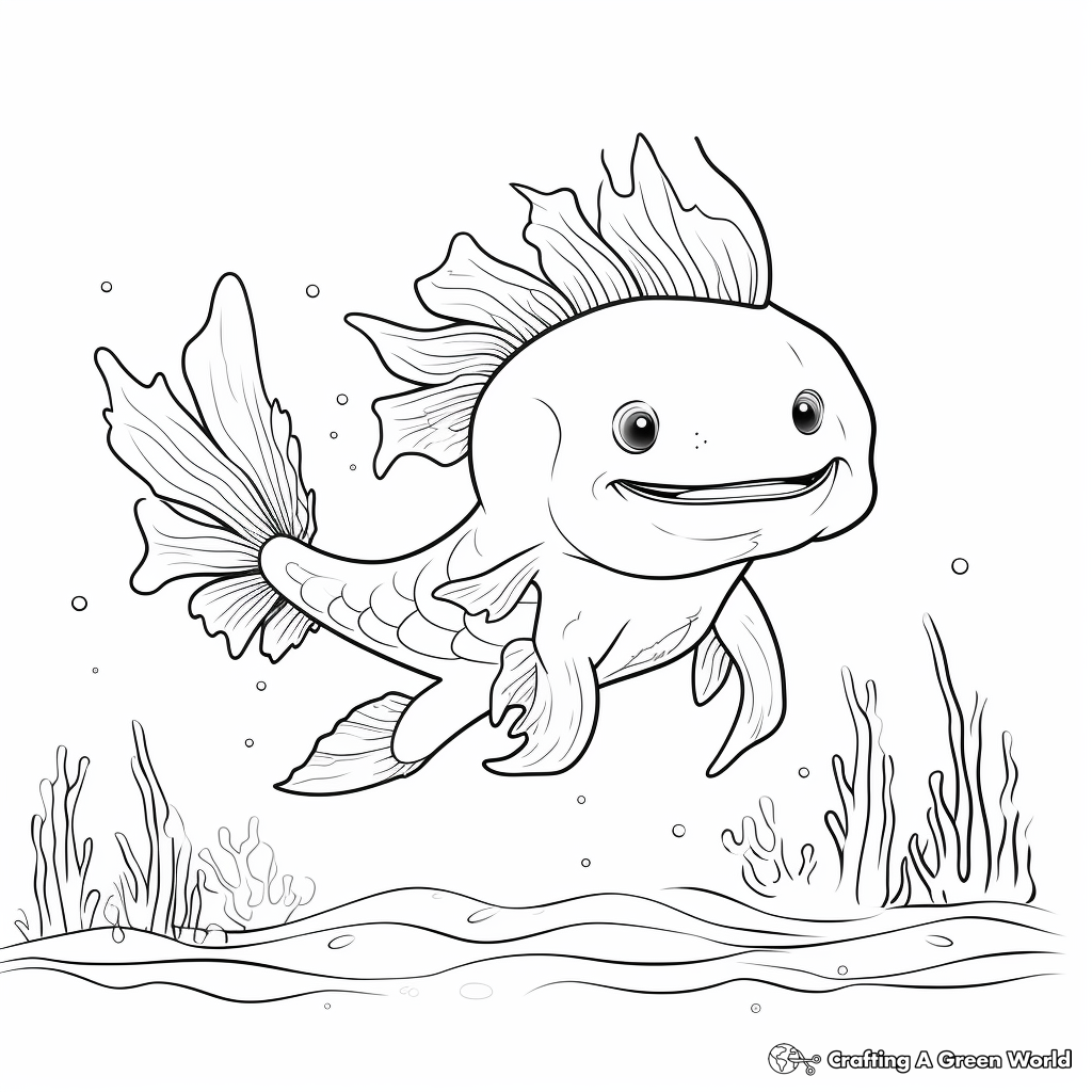Glow-in-the-Dark Axolotl Coloring Pages 1