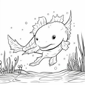Glow-in-the-Dark Axolotl Coloring Pages 2
