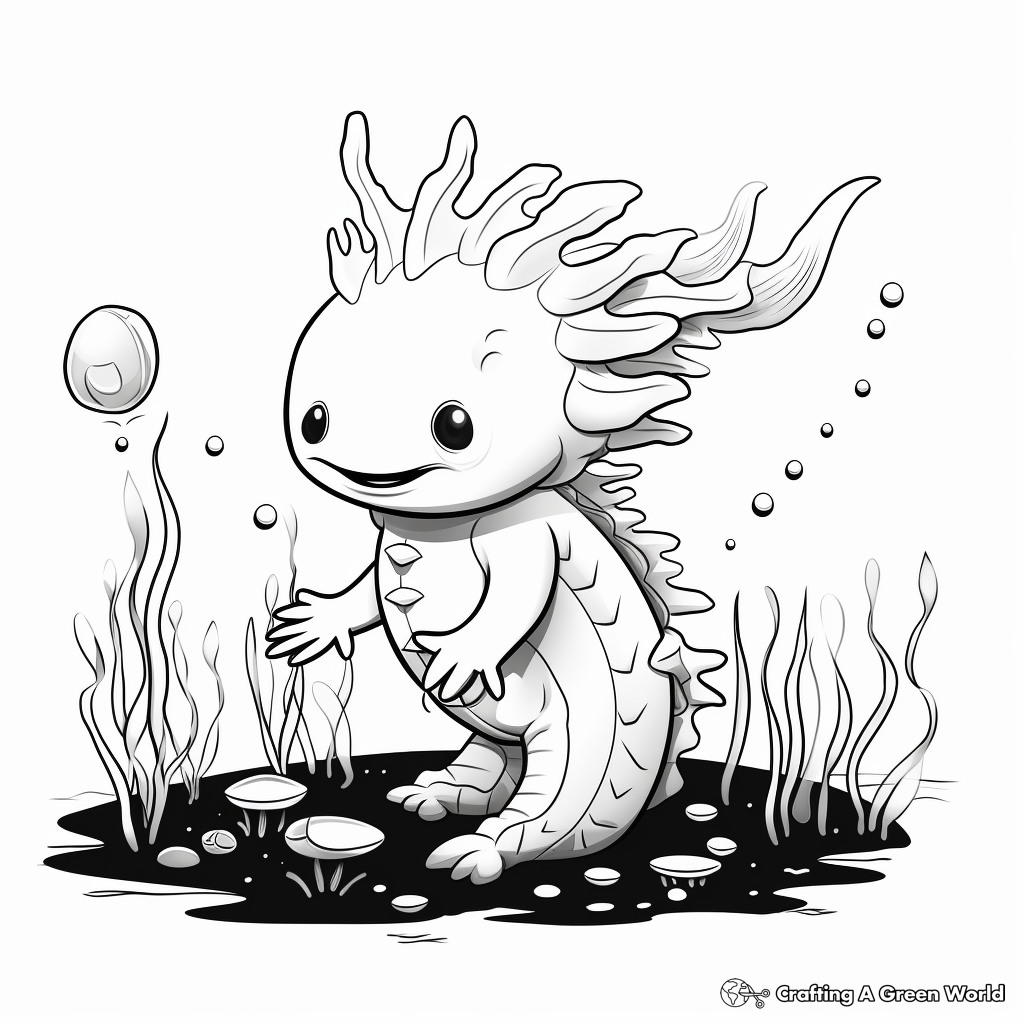Glow-in-the-Dark Axolotl Coloring Pages 3