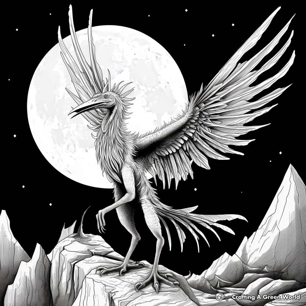 Glow-In-The-Dark Microraptor Coloring Pages 1