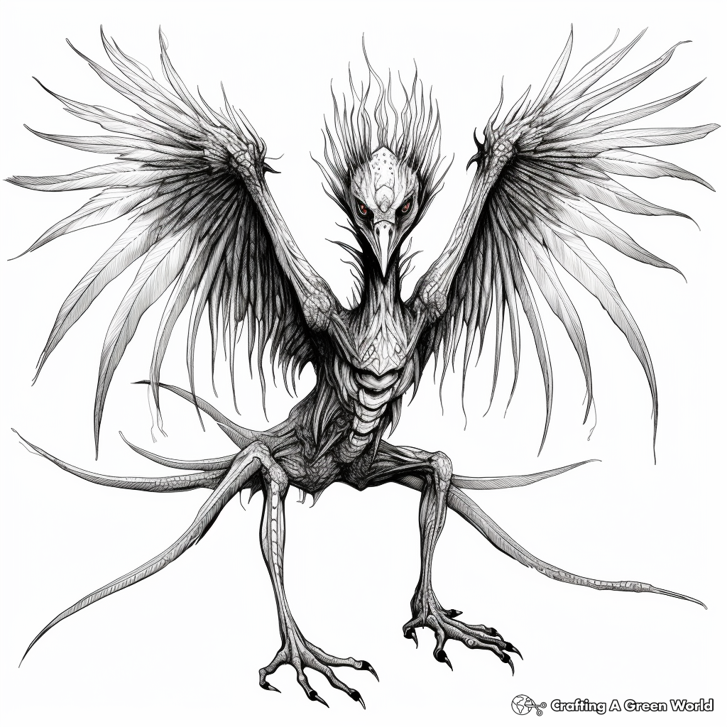 Glow-In-The-Dark Microraptor Coloring Pages 2