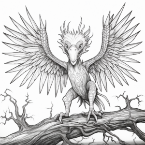 Glow-In-The-Dark Microraptor Coloring Pages 4