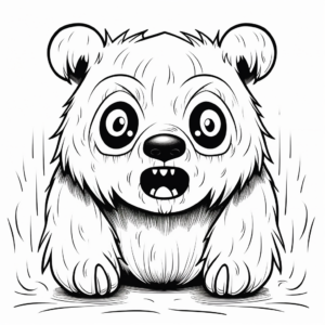 Glowing-Eyed Bear in the Dark Coloring Pages 1