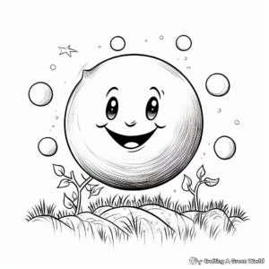 Glowing Harvest Moon and Sun Coloring Pages 4