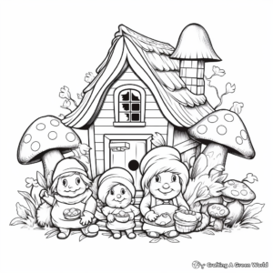 Gnome House Family Coloring Pages: Father, Mother, and Children 2