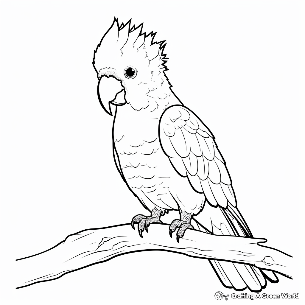 Goffin's Cockatoo Coloring Pages for Beginners 1
