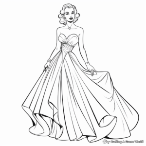 Golden Age Hollywood Glam Dress Coloring Pages 2