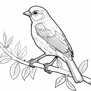 Golden-Crowned Sparrow Coloring Pages for Adults 1