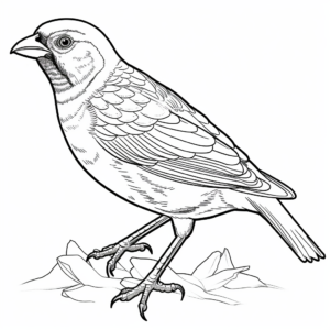 Golden-Crowned Sparrow Coloring Pages for Adults 2