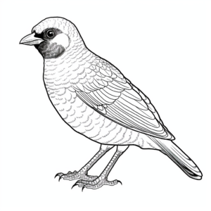 Golden-Crowned Sparrow Coloring Pages for Adults 3