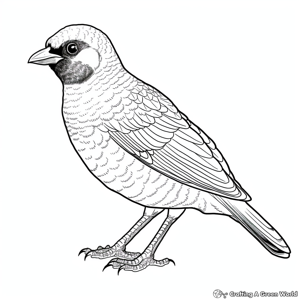 Golden-Crowned Sparrow Coloring Pages for Adults 3