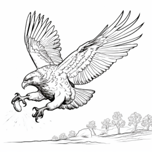 Golden Eagle Catching Prey Coloring Sheets 2