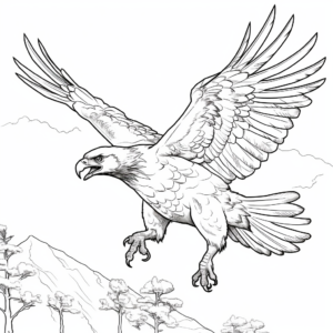 Golden Eagle Catching Prey Coloring Sheets 3