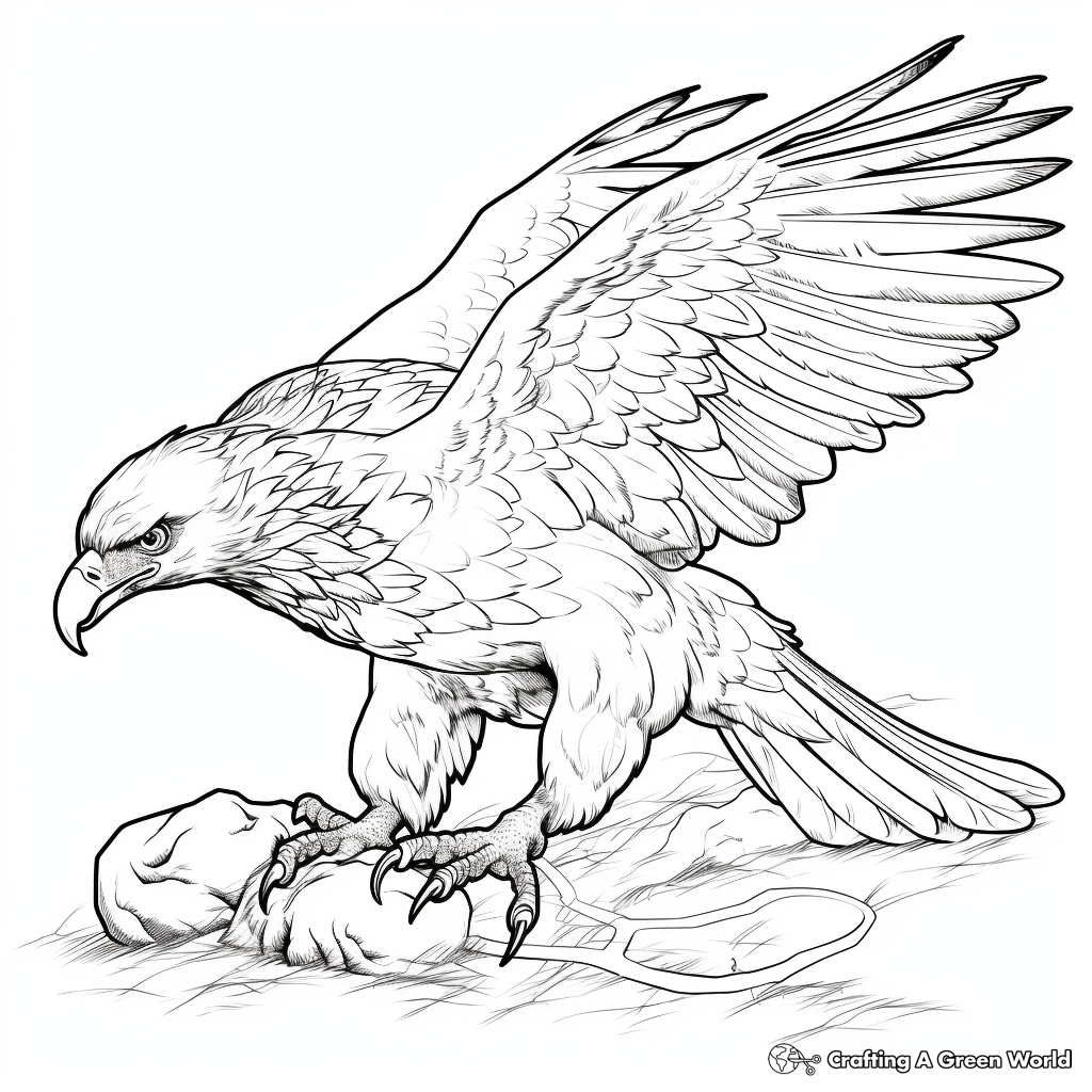 Golden Eagle Catching Prey Coloring Sheets 4