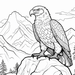 Golden Eagle in Mountain Environment Coloring Pages 4