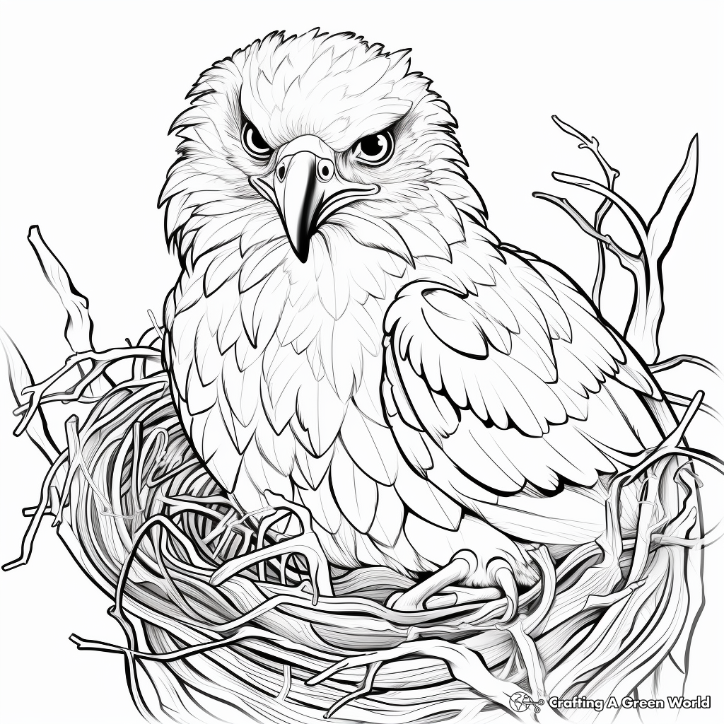 Golden Eagle Nesting Coloring Pages 1