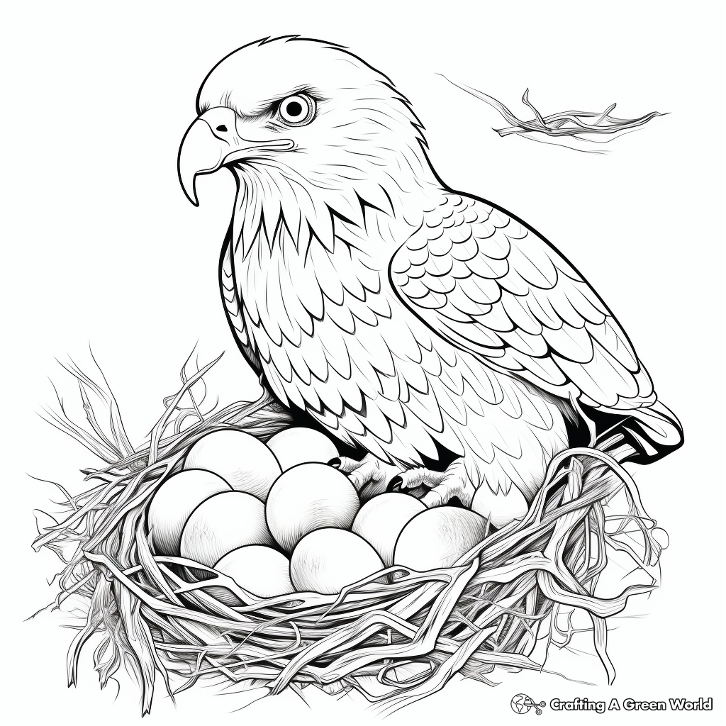 Golden Eagle Nesting Coloring Pages 4
