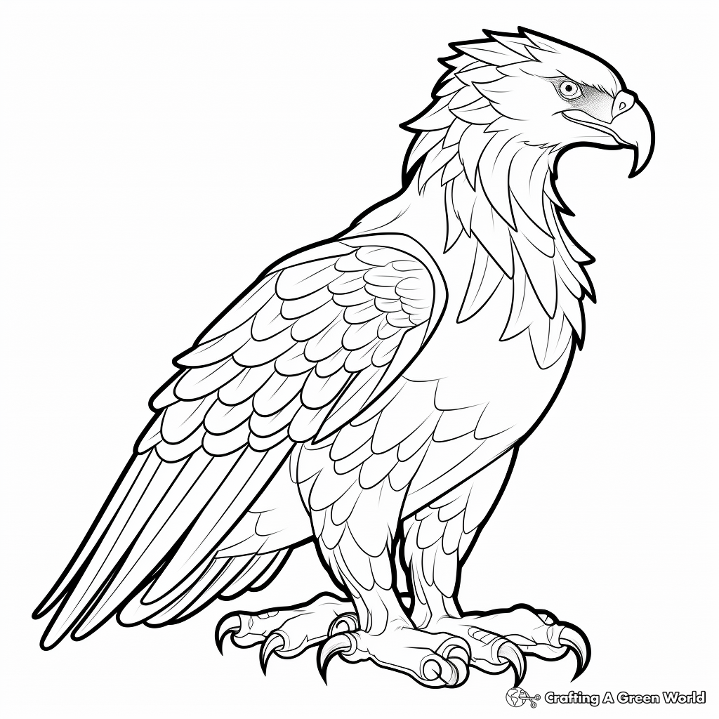 Golden Eagle Side-Profile Coloring Pages 4