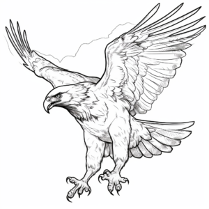 Golden Eagle vs Hawk Aerial Fight Coloring Pages 3