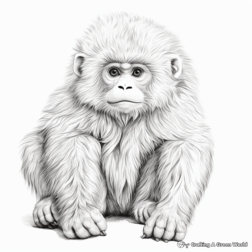 Golden Monkey Coloring Pages: Realistic Illustration 1