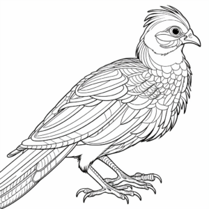 Golden Pheasant Coloring Pages for Adults: Detailed Design 2