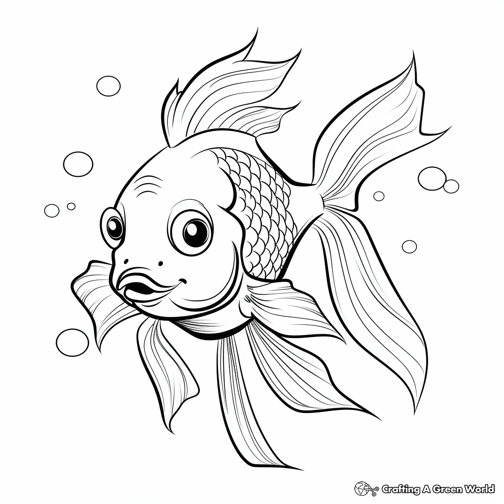 Goldfish Breeds: Different Types of Goldfish Coloring Pages 3