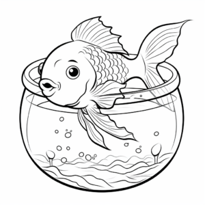 Goldfish Tank Coloring Pages 1