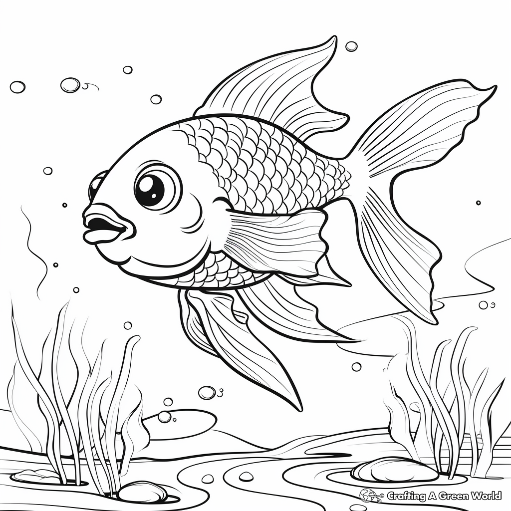 Goldfish Tank Coloring Pages 4