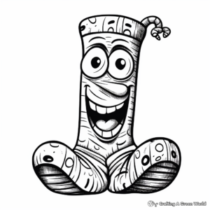 Goofy Mismatched Socks Coloring Pages 2