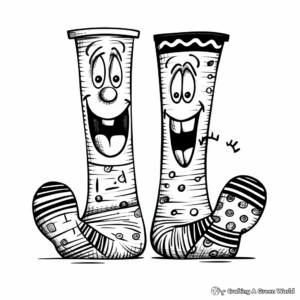 Goofy Mismatched Socks Coloring Pages 3