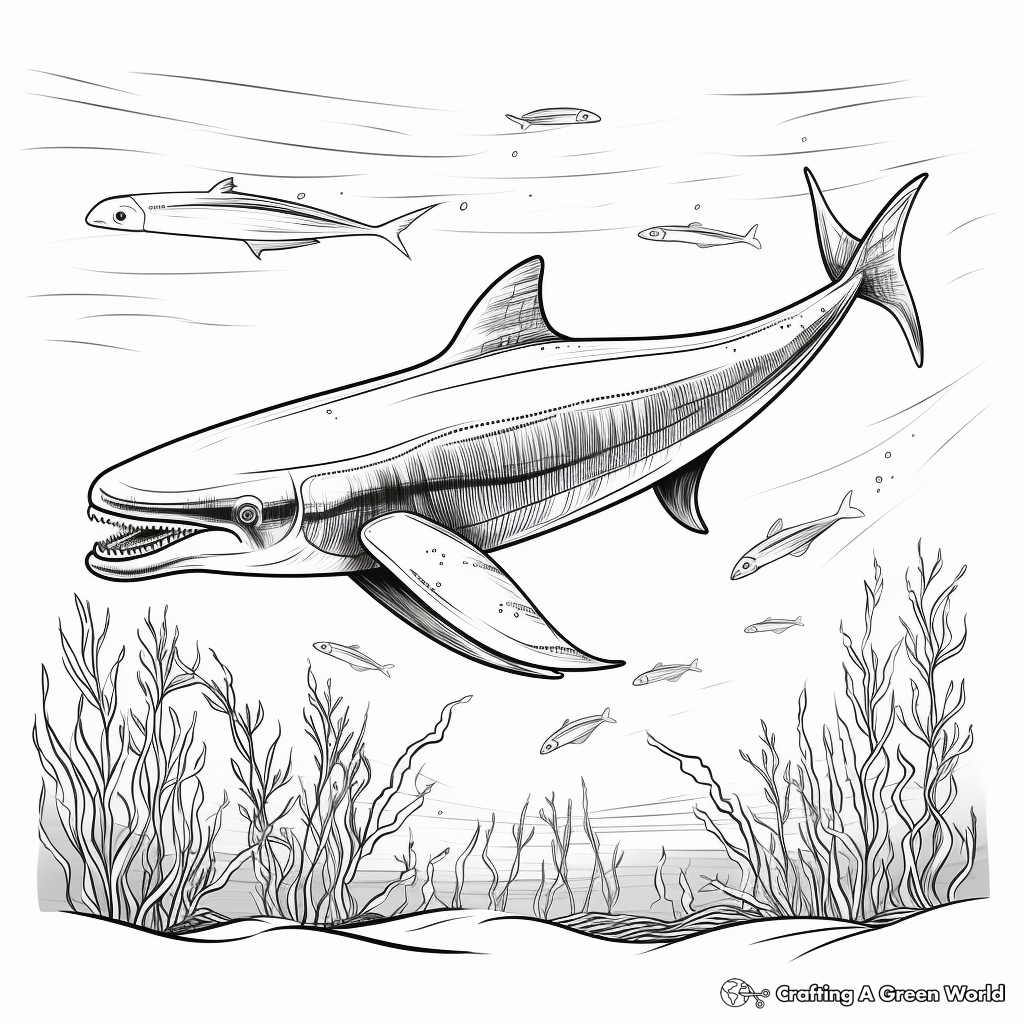 Gorgeous Blue Whale Coloring Pages 4