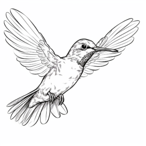 Gorgeous Broad-Tailed Hummingbird Coloring Sheets 4